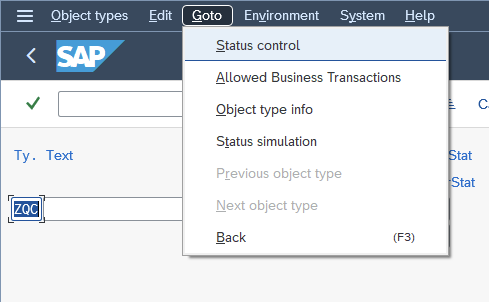 Go to -> Status control